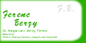 ferenc berzy business card